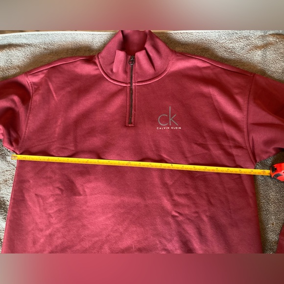 NWOT Calvin Klein 1/4 Zip Up Burgundy  Men's L Sweater - Picture 6 of 8
